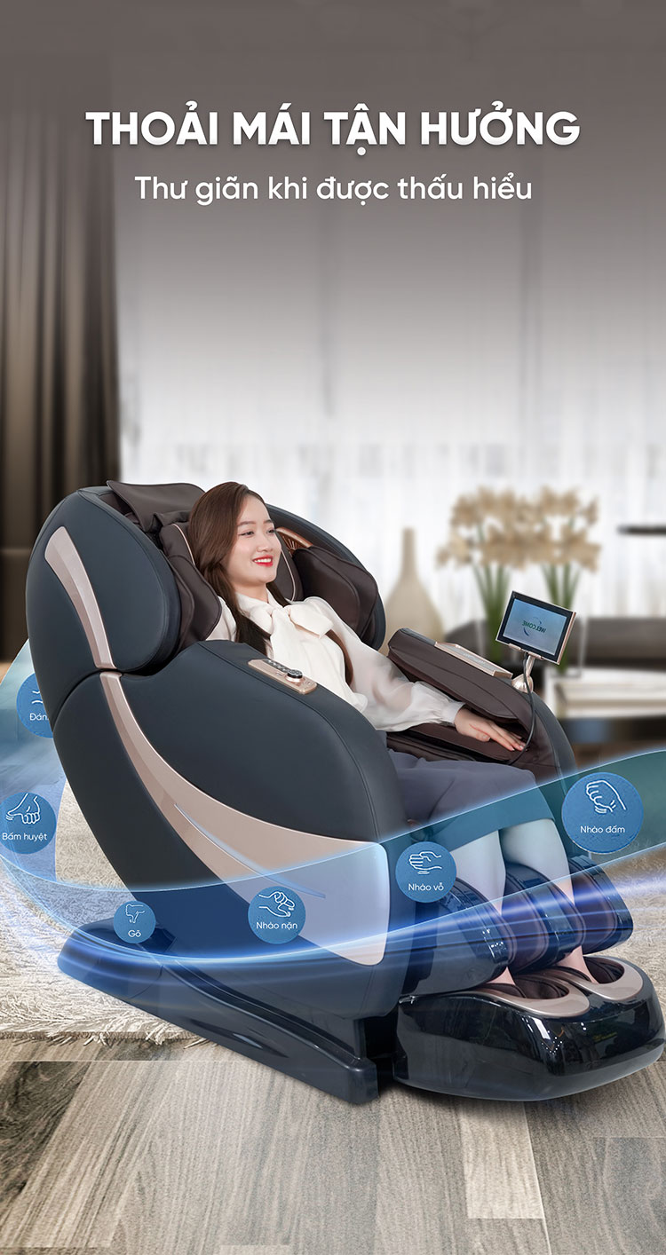 Ghế massage Queen Crown QL007 Luxury đa dạng bài tập