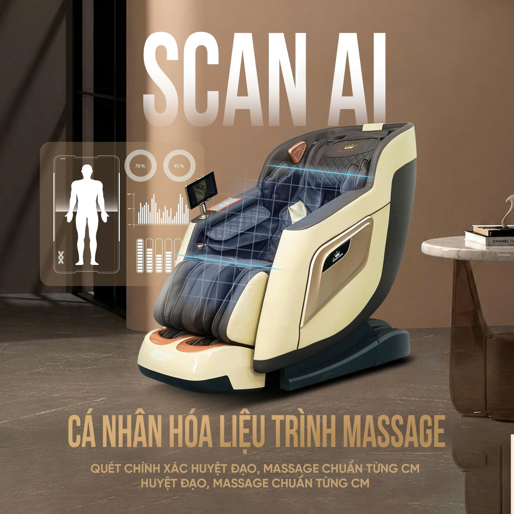 Ghế massage Queen Crown QM S300 - Scan Ai quét mọi điểm đau
