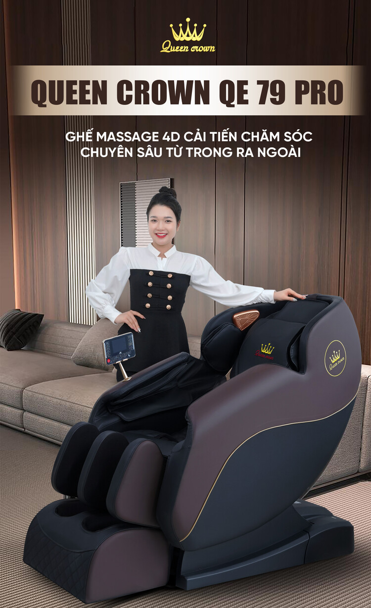 Ghế massage Queen Crown QE79 Pro ghế massage 4D đáng đầu tư