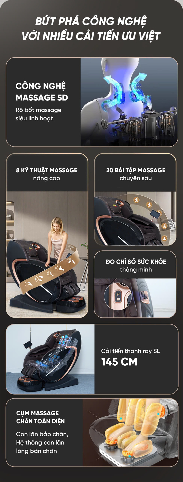 Ghế massage Queen Crown QL008 Luxury bứt phá công nghệ