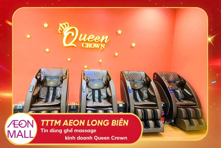 TTTM AEON Mall Long Biên lựa chọn lắp đặt dàn “cỗ máy thu tiền” ghế massage kinh doanh Queen Crown