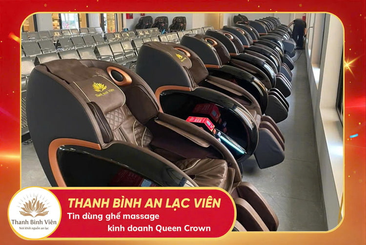 Thanh Bình An Lạc Viên nâng cấp trải nghiệm dịch vụ với ghế massage kinh doanh Queen Crown KD008 QR