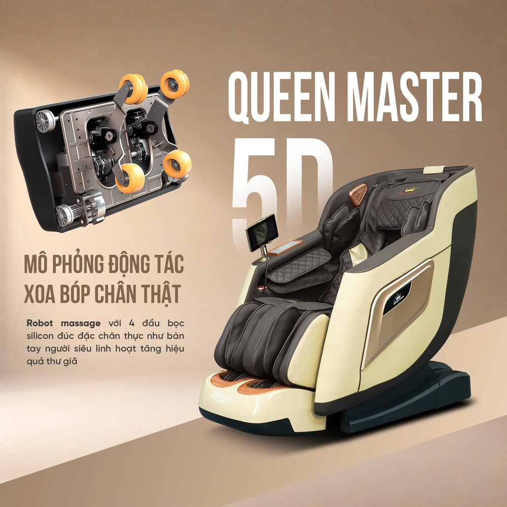 Ghế massage Queen Crown QM S300 - Queen Master 5D thông minh