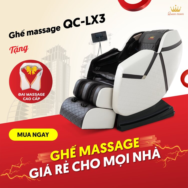 Mua ghế massage Queen Crown QC LX3 tặng đại massage