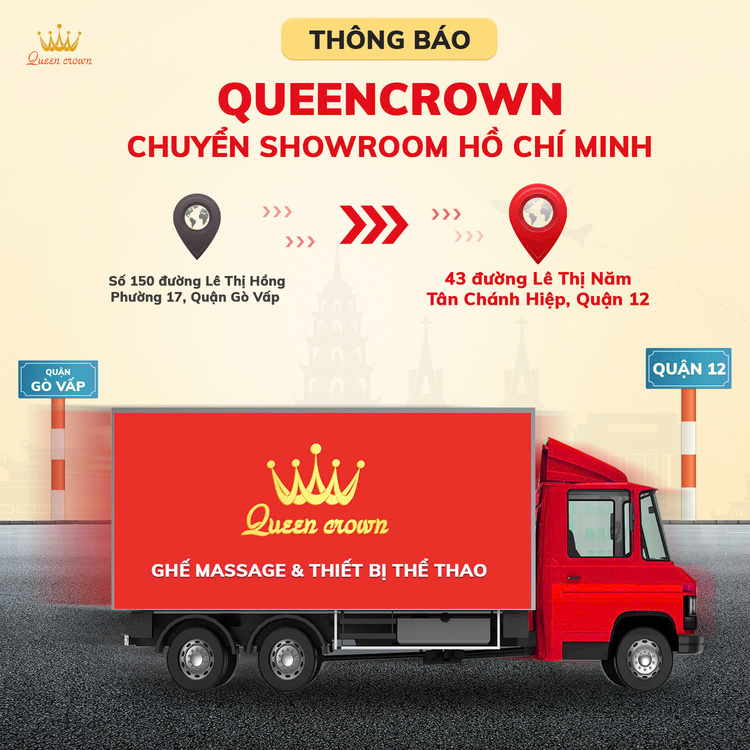 Thông báo chuyển địa chỉ showroom Queen Crown Hồ Chí Minh