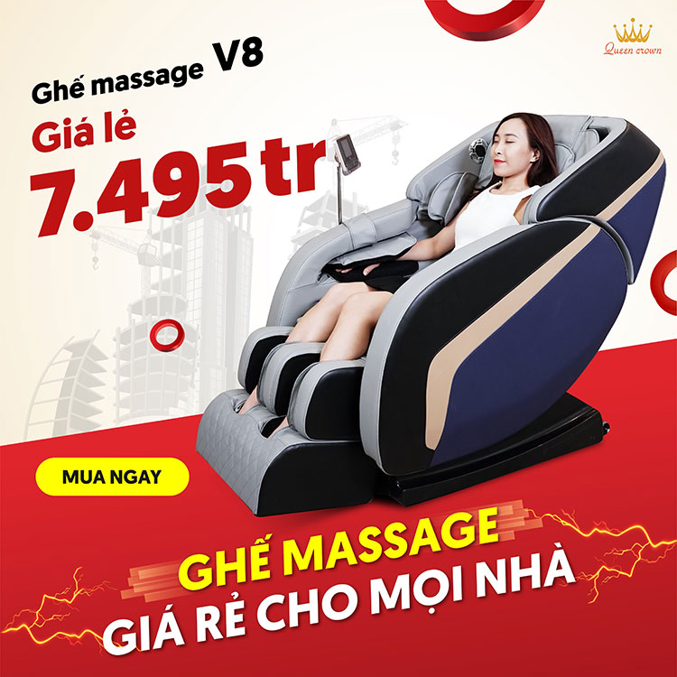 Ghế massage Queen Crown QC V8 giá tốt