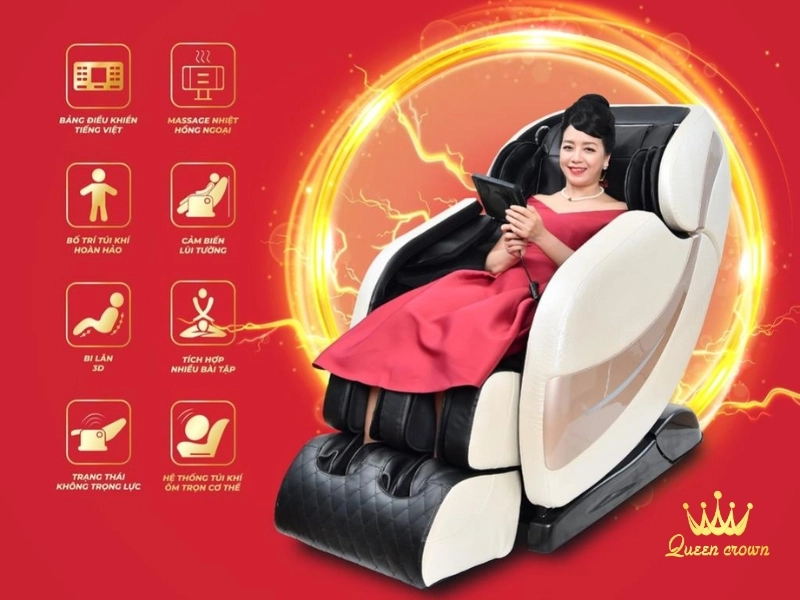 Công nghệ nhiệt hồng ngoại trên ghế massage Queen Crown