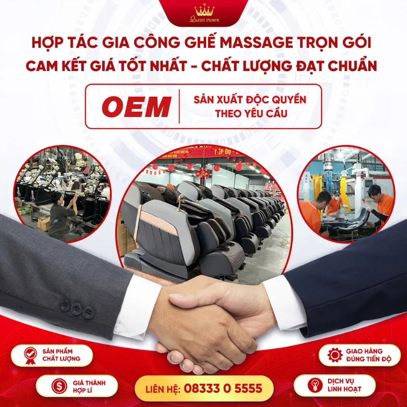 Queen Crown là đơn vị sản xuất ghế massage gia công trọn gói