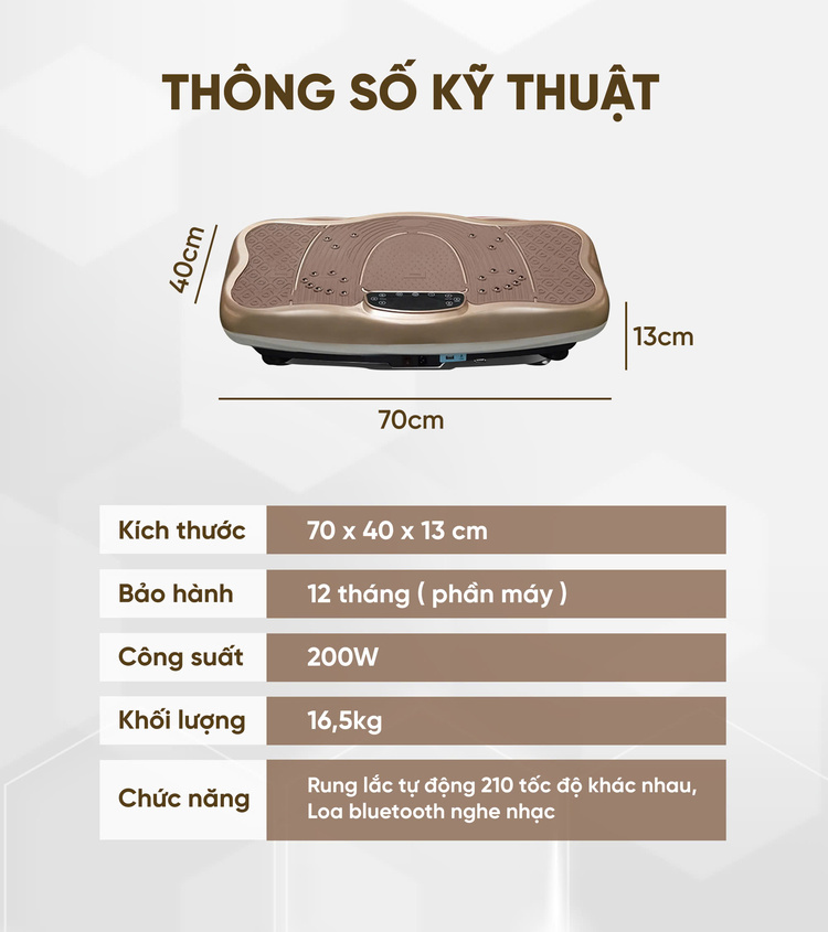 Máy rung toàn thân Queen Crown QC FR48 thông số chi tiết