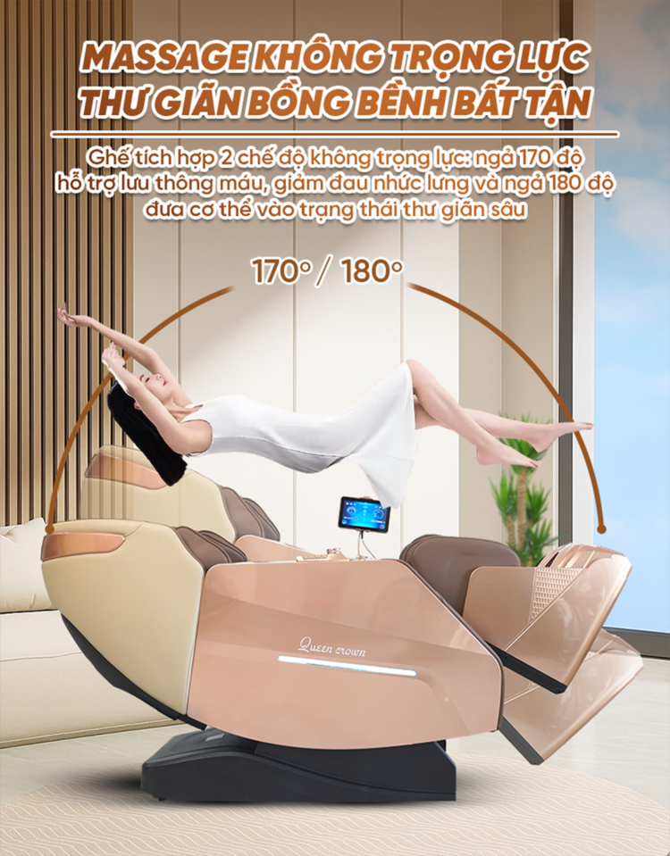 Ghế Massage Queen Crown A007 Diamond Massage Không Trọng Lực