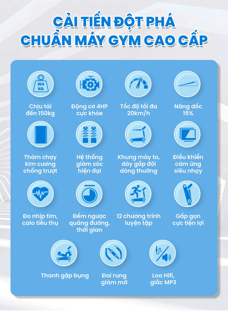 Máy chạy bộ Queen Crown QS680 - Cải tiến đột phá