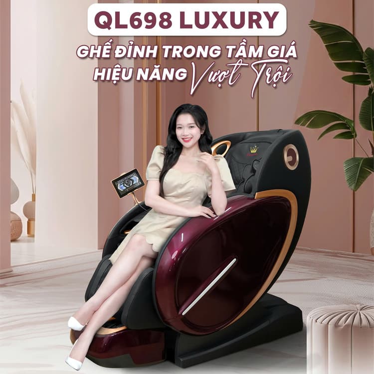 Ghế massage Queen Crown QL698 Luxury - Hiệu năng vượt trội