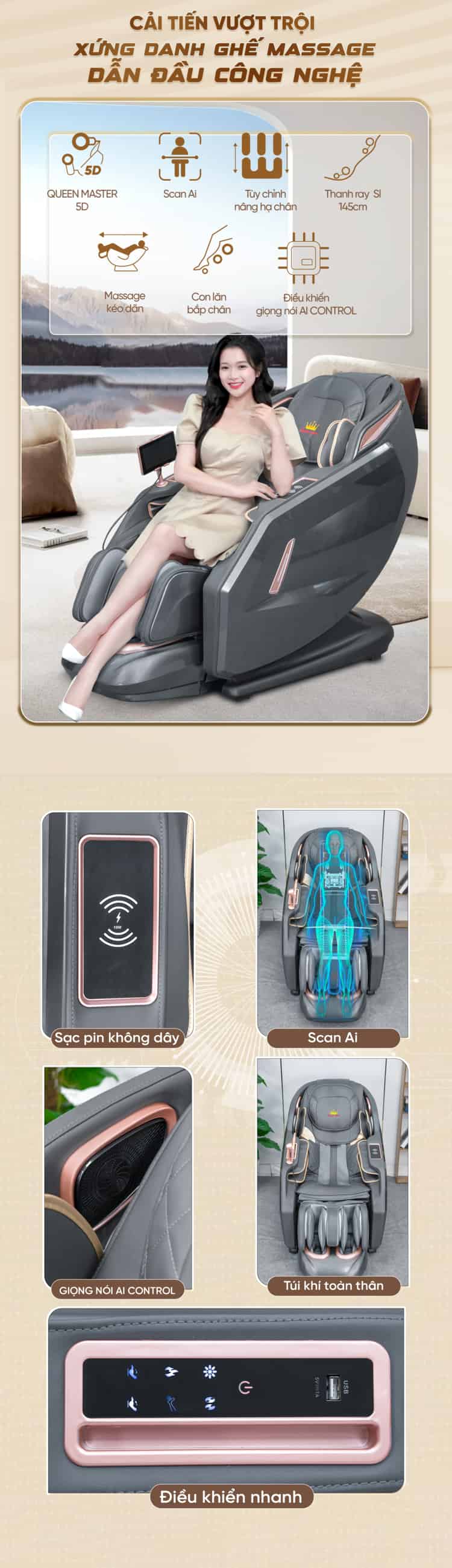 Ghế Massage Cao Cấp Queen Crown S860 Pro - Nâng cấp vượt trội