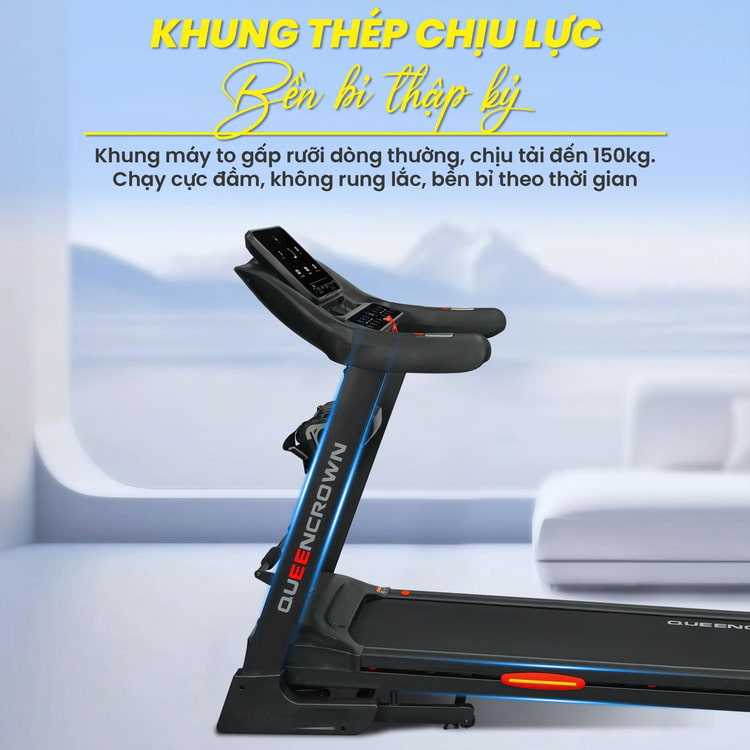 Máy chạy bộ Queen Crown QS 598 - Khung thép chịu lực