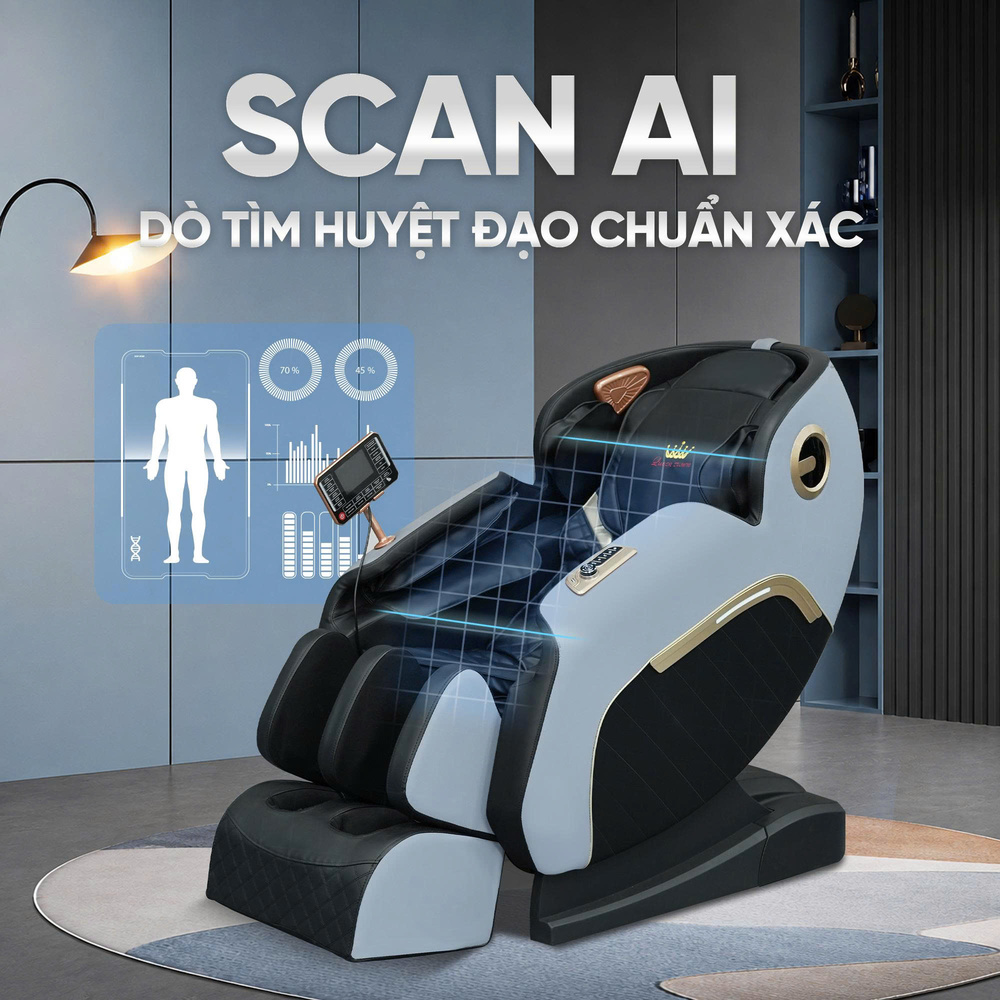 Ghế Massage Queen Crown QE98 Pro - Scan chính xác mọi điểm đau