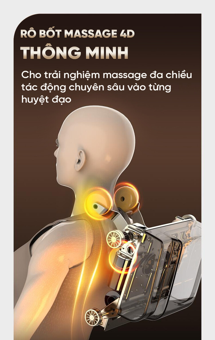Ghế massage Queen Crown QE 79 trang bị rô bốt massage thông minh