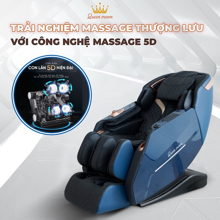 Ghế massage Queen Crown QC A7 Luxury trải nghiệm công nghệ massage 5D