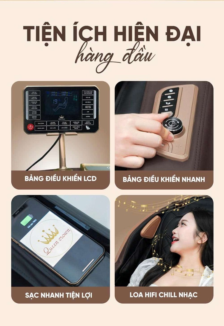 Ghế massage Queen Crown QX88 Tiện ích hàng đầu
