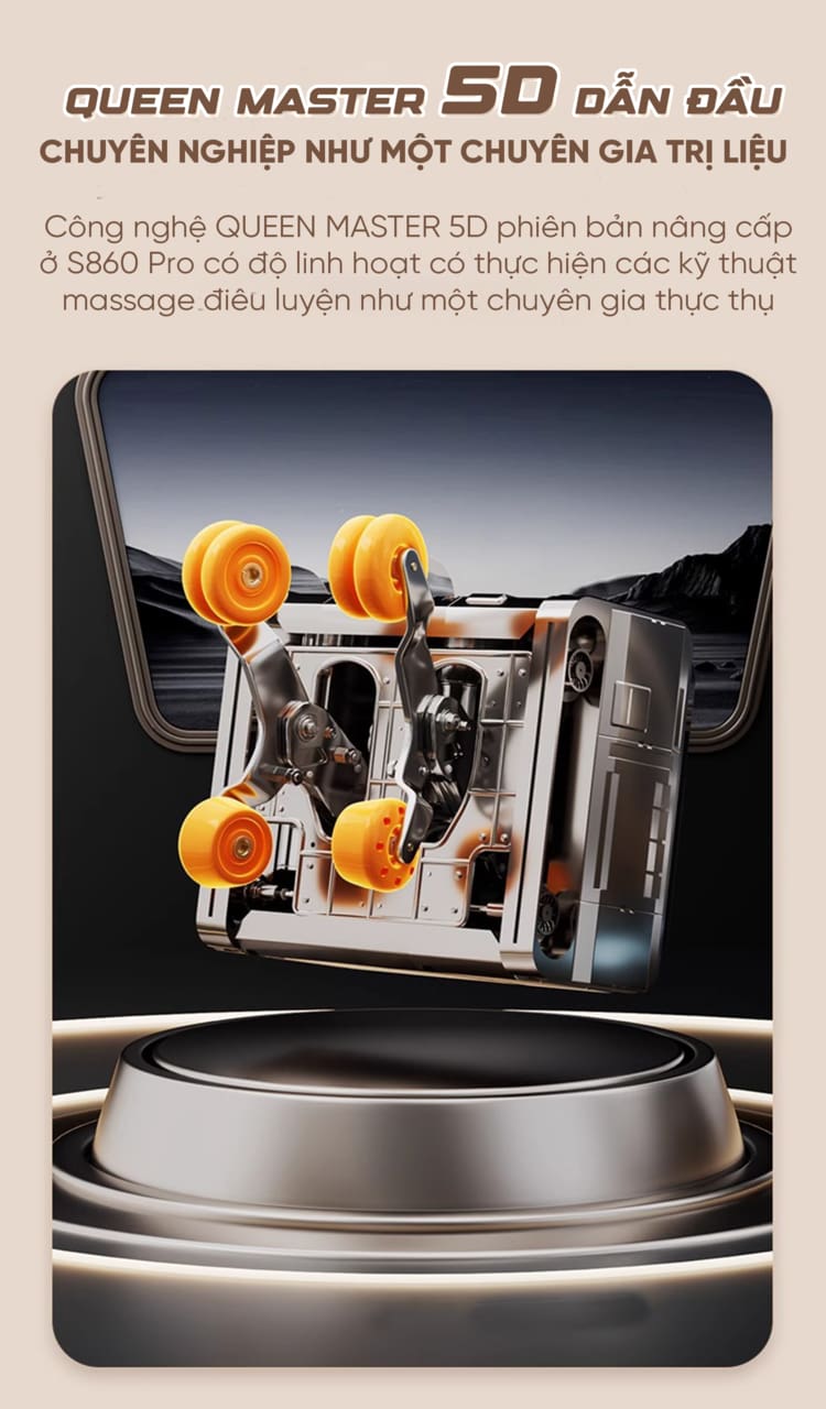 Ghế Massage Cao Cấp Queen Crown S860 Pro - Queen Master 5D hiện đại