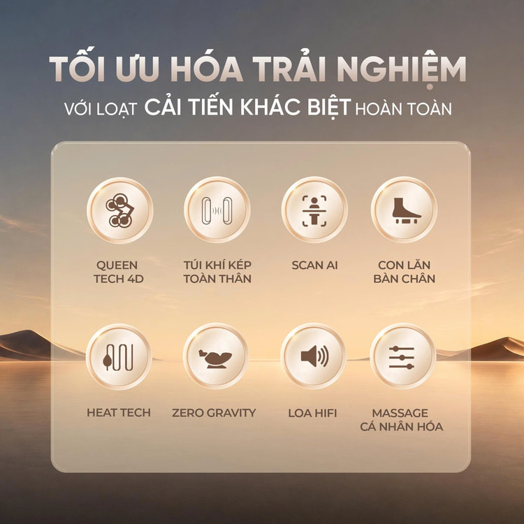 Ghế massage Queen Crown QE555 Pro - Cải tiến vượt tầm giá