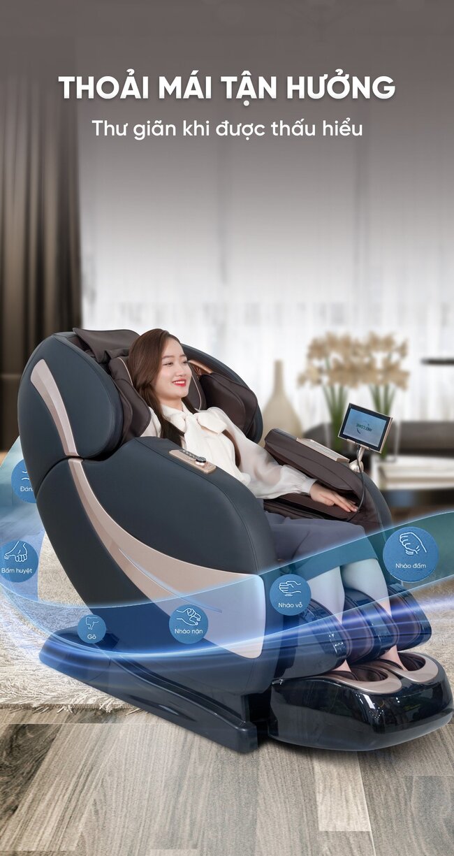 Ghế massage Queen Crown QL 007 Luxury giúp thoải mái tận hưởng