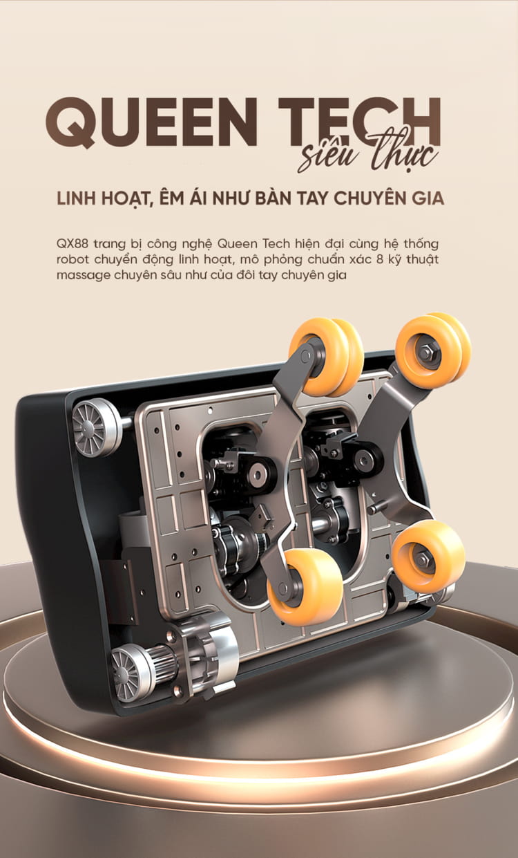 Ghế massage Queen Crown QX88 Robot massage siêu thực
