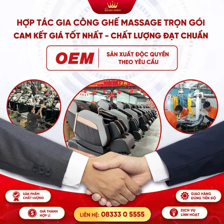 Queen Crown hướng đến các doanh nghiệp có nhu cầu gia công ghế massage