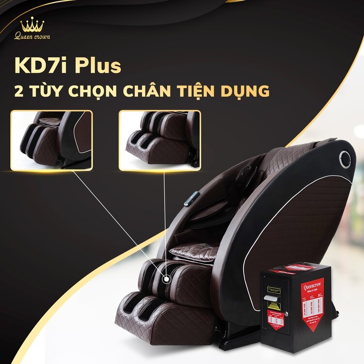 Ghế massage Queen Crown QC KD7i Plus thiết kế 2 chân tiện dụng