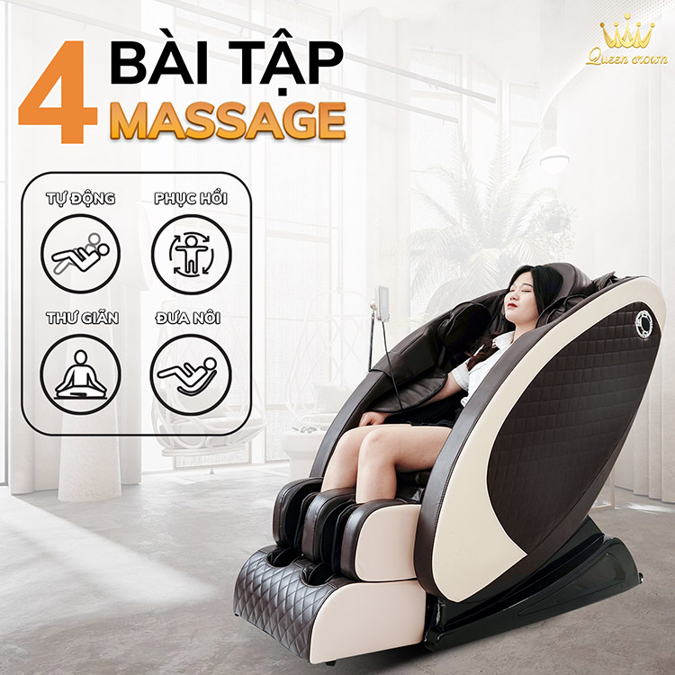 Ghế massage Queen Crown QC MD1 được thiết lập 4 bài tập tự động