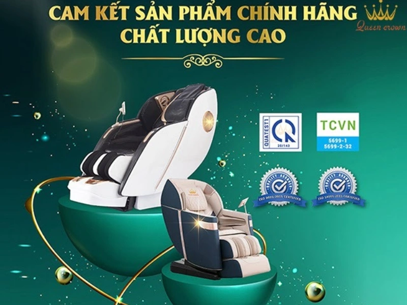 Chất lượng ghế massage Queen Crown luôn đảm bảo