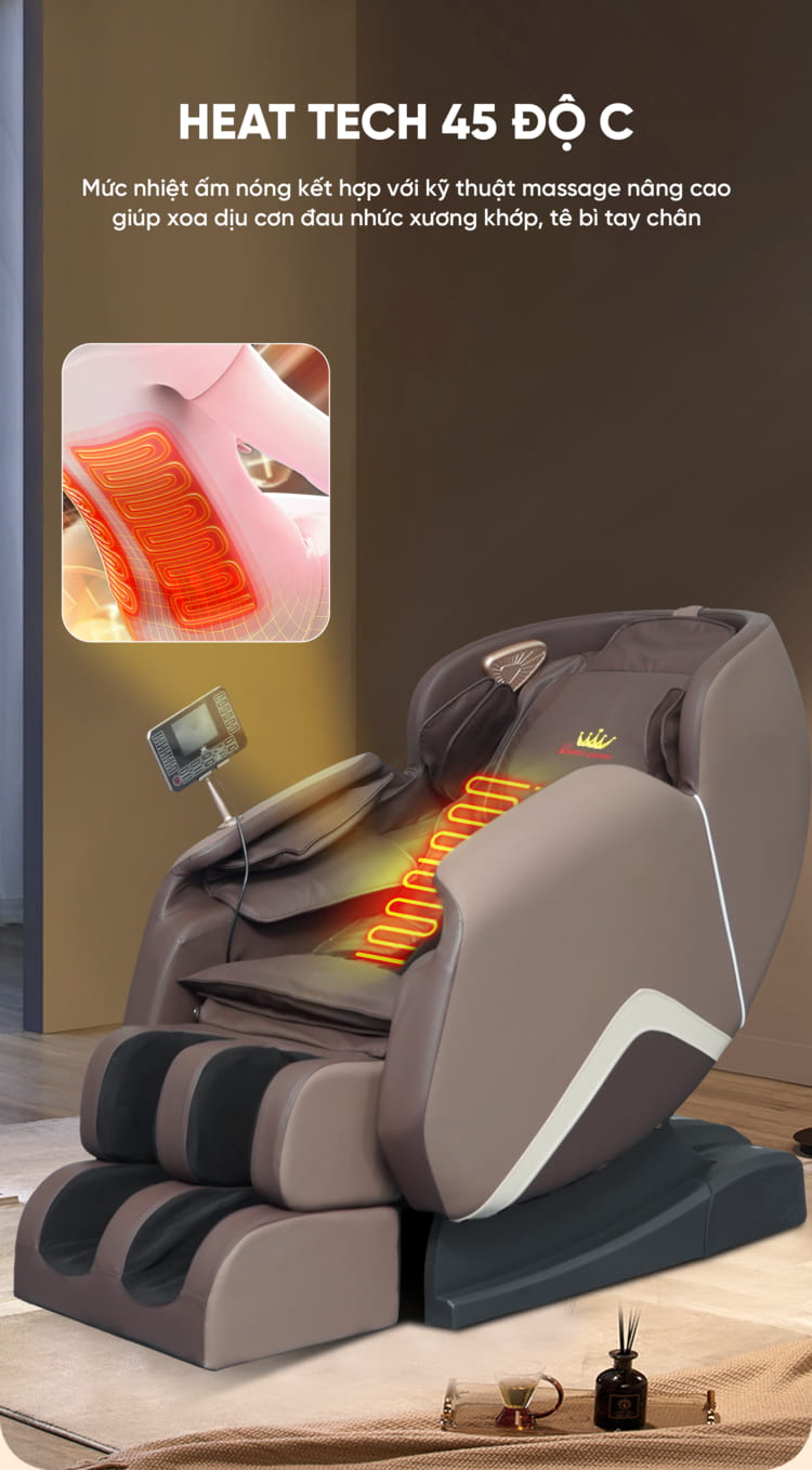 Ghế massage Queen Crown QA35 Pro - Hồng ngoại lưng ấm áp