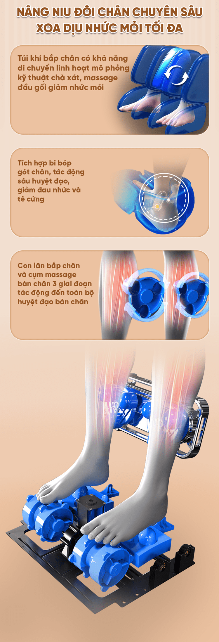 Ghế Massage Queen Crown A007 Diamond Nâng Niu Đôi Chân Chuyên Sâu