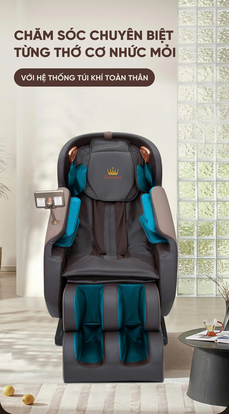 Ghế massage Queen Crown QA35 Pro - Túi khí toàn thân
