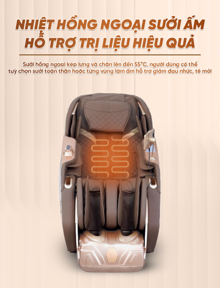 Ghế Massage Queen Crown A007 Diamond Nhiệt Hồng Ngoại Sưởi Ấm
