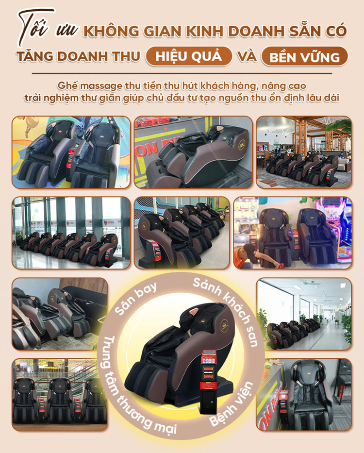Ghế massage kinh doanh Queen Crown KD79 - Tối ưu không gian