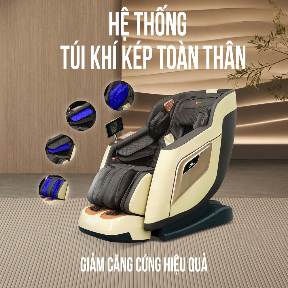 Ghế massage Queen Crown QM S300 - Hệ thống túi khí kép toàn thân