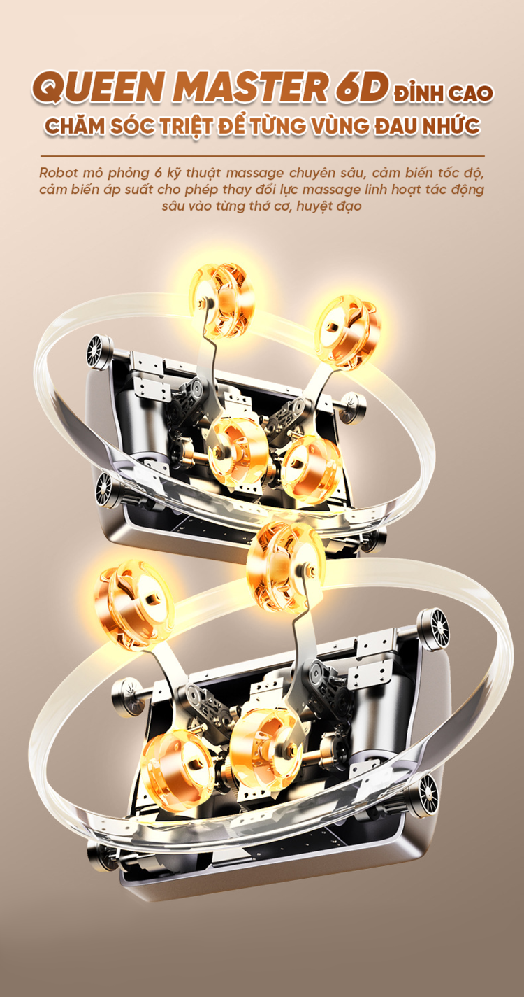 Ghế Massage Cao Cấp Queen Crown A009 Diamond Robot massage linh hoạt