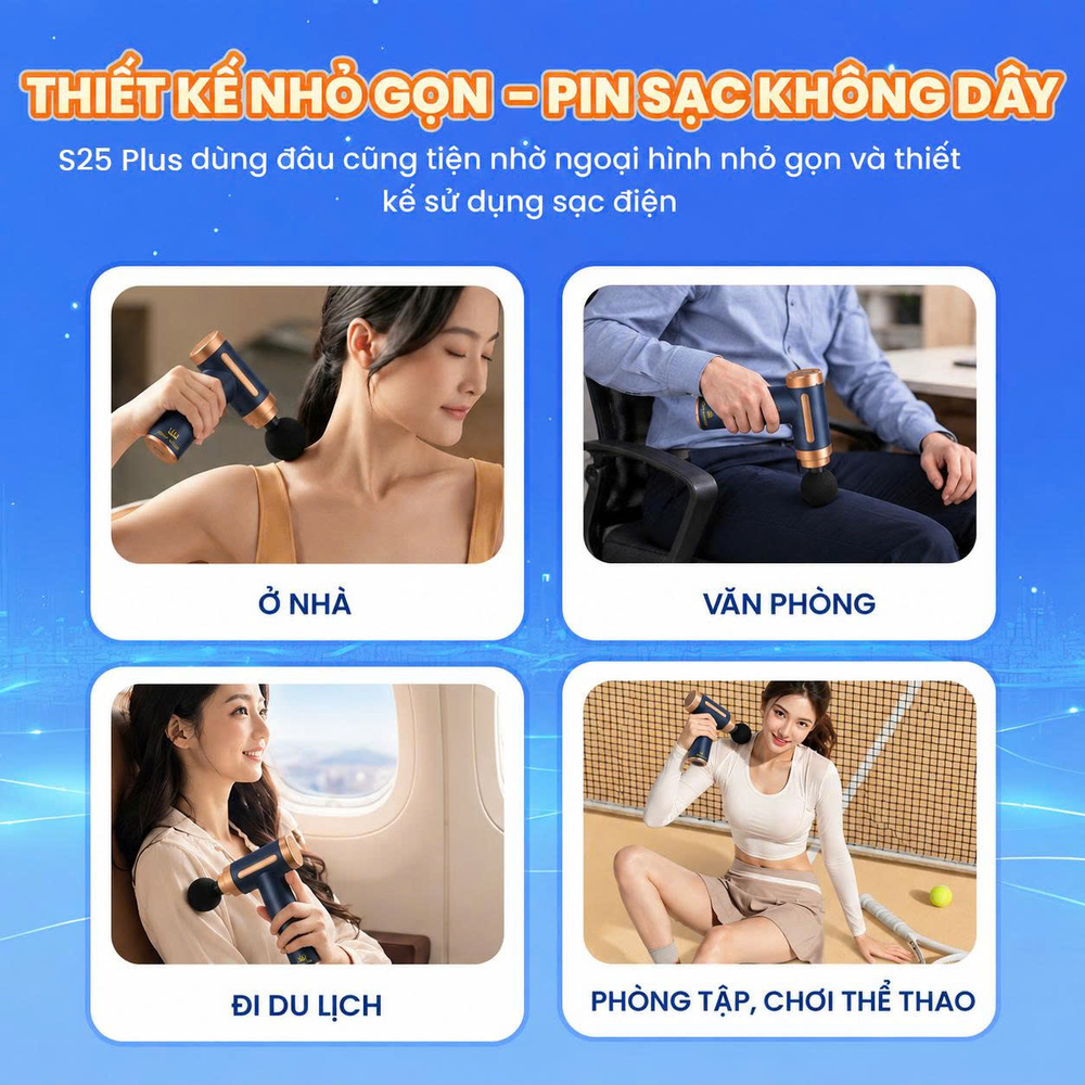 Súng massage Queen Crown S25 Plus - Thiết kế nhỏ gọn