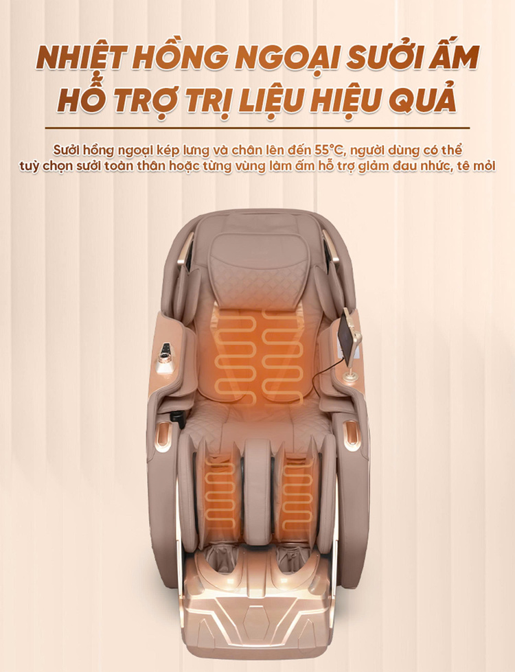 Ghế Massage Cao Cấp Queen Crown A009 Diamond Nhiệt hồng ngoại sưởi ấm