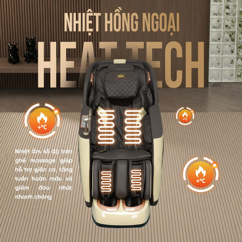 Ghế massage Queen Crown QM S300 - Nhiệt hồng ngoại sưởi ấm