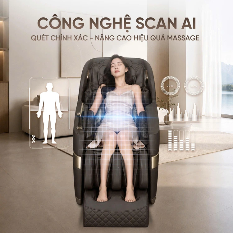 Ghế massage Queen Crown QM301 - Quét chính xác mọi điểm đau