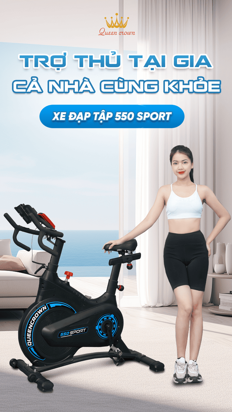 Xe đạp tập Queen Crown 500 Sport - Trợ thủ luyện tập tại gia