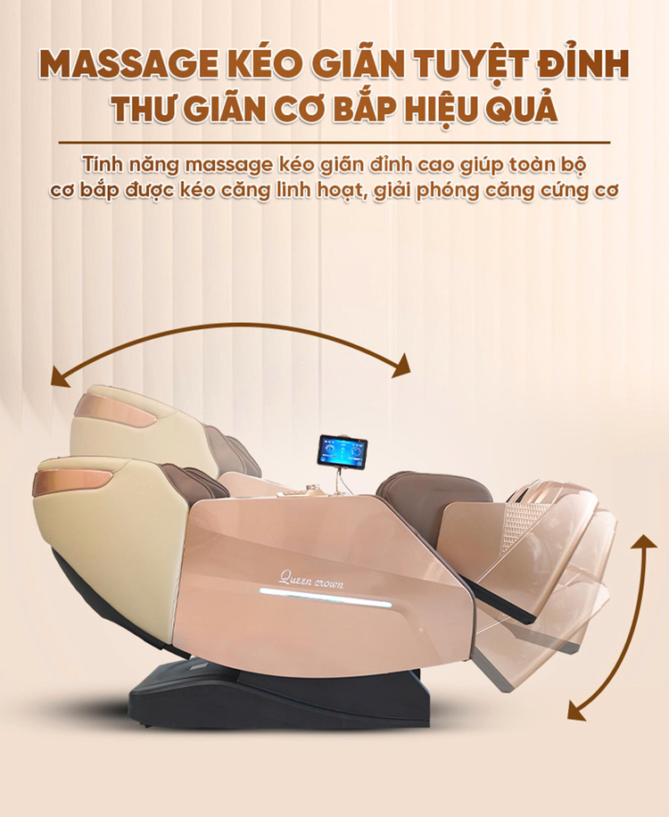 Ghế Massage Cao Cấp Queen Crown A009 Diamond Massage kéo giãn thư giãn hiệu quả