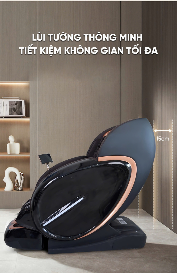 Ghế massage Queen Crown QL008 Pro tích hợp tính năng lùi tường thông minh