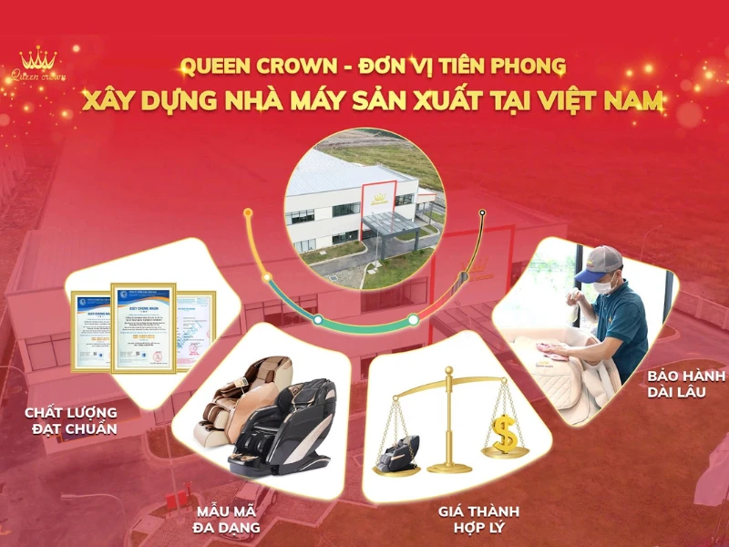 Queen Crown là nhà máy gia công ghế massage uy tín hiện nay