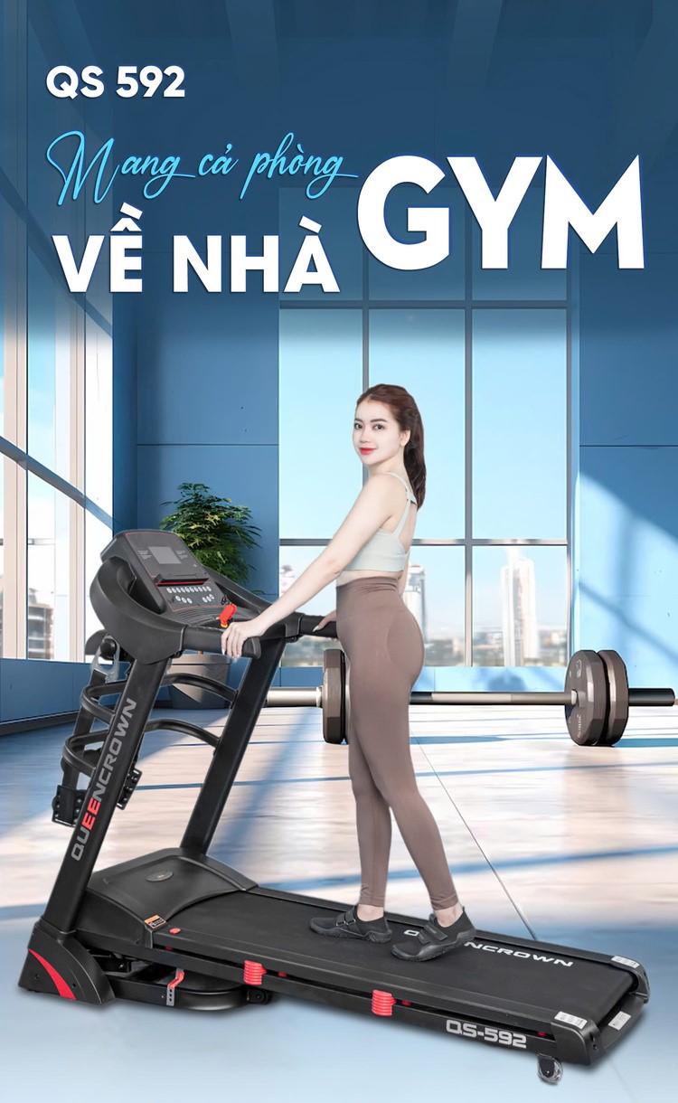 Máy chạy bộ QS592 Mang cả phòng gym về nhà