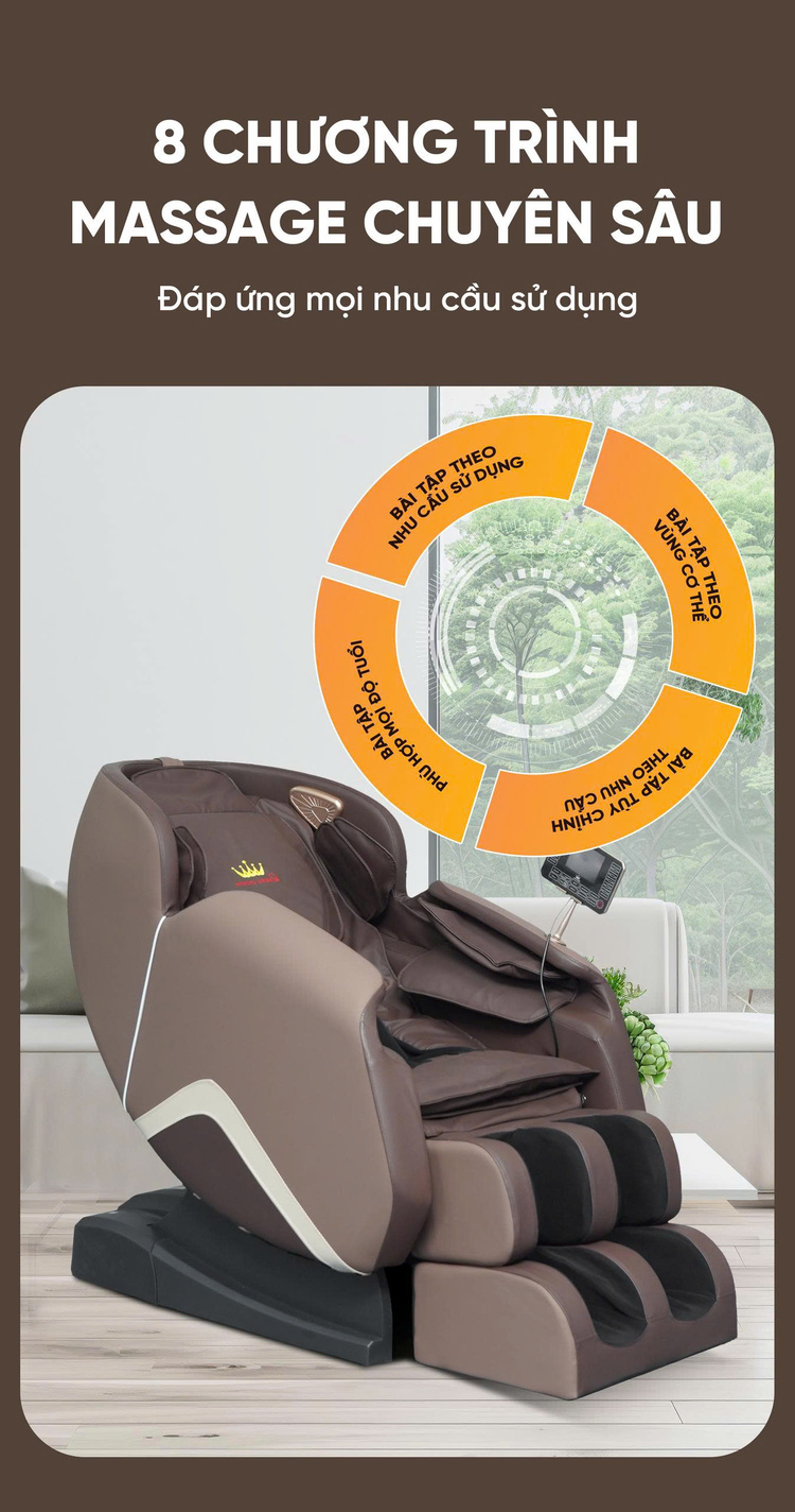 Ghế massage Queen Crown QA35 Pro - 8 bài tập chuyên biệt