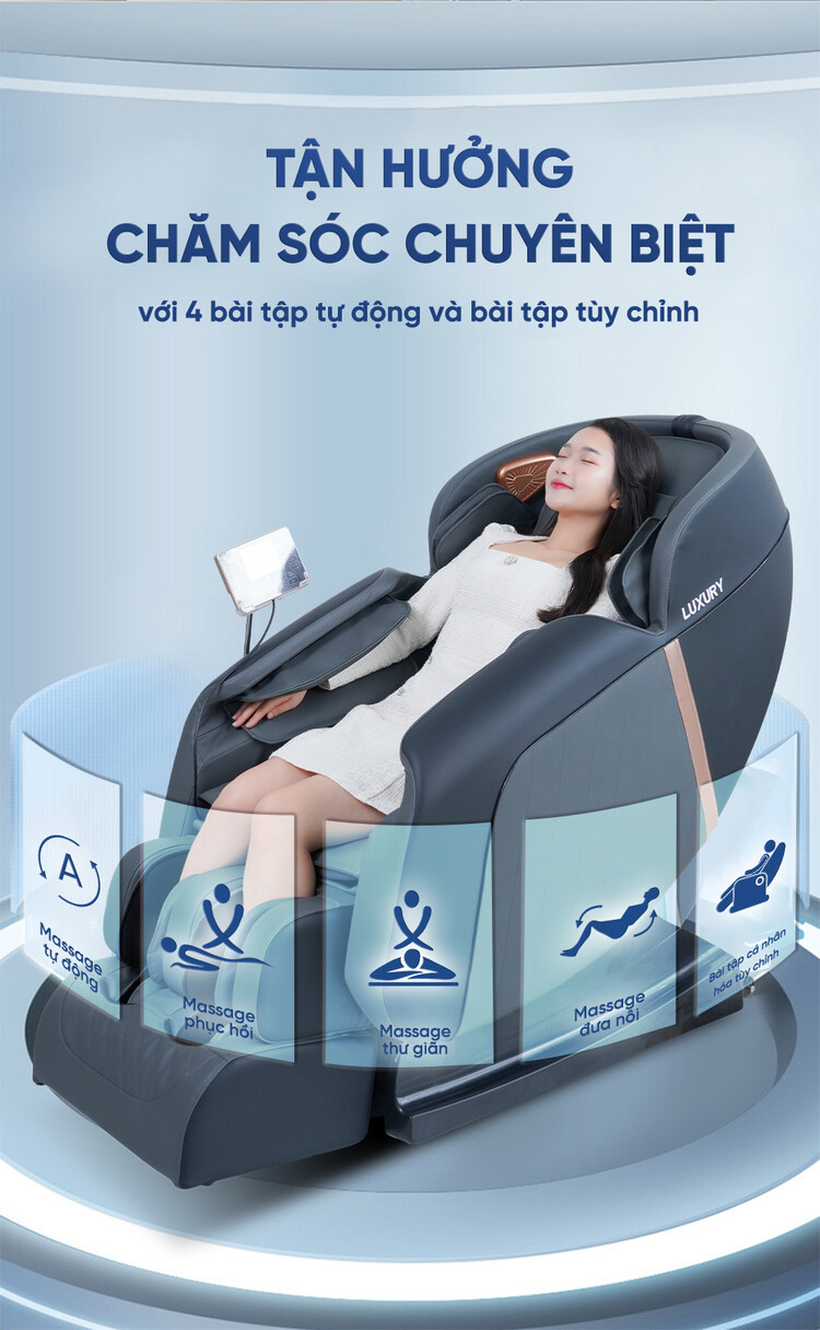 Tận hưởng thư giãn chuyên biệt với ghế massage Queen Crown QA77