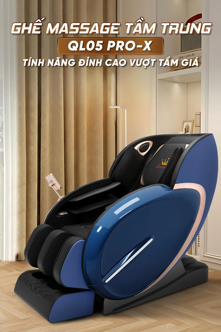 Ghế massage Queen Crown QL05 Pro-X - Đỉnh cao vượt tầm giá