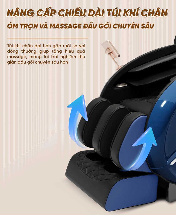 Ghế massage Queen Crown QL05 Pro-X - Massage đầu gối chuyên sâu